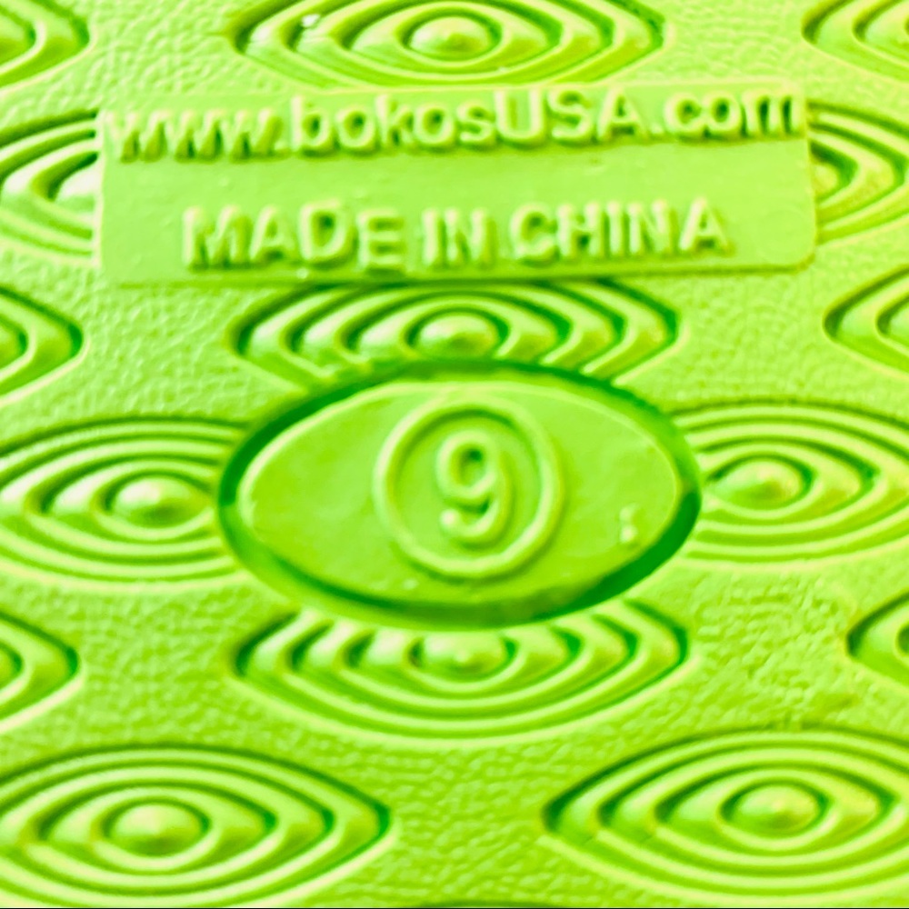 Bokos Slides Lime Green Size 9 - Picture 7 of 9